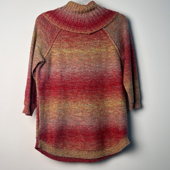 Cb Established 1962 Cowl Neck Scoop waist Red Mustard Sweater Woman’s Medium - Picture 4 of 6